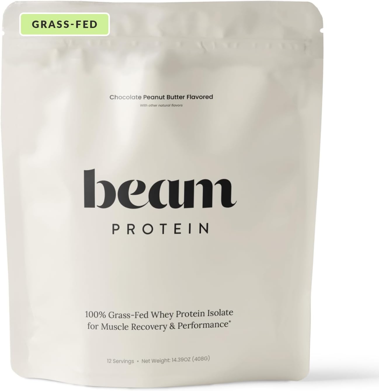 Beam Grass Fed Whey Protein Powder – Chocolate Peanut Butter, 12 Servings, 22g Protein Per Serving, Clean Whey Isolate & Concentrate, Low Carb, Paleo Friendly, GMO Free, Gluten Free, 3rd Party Tested