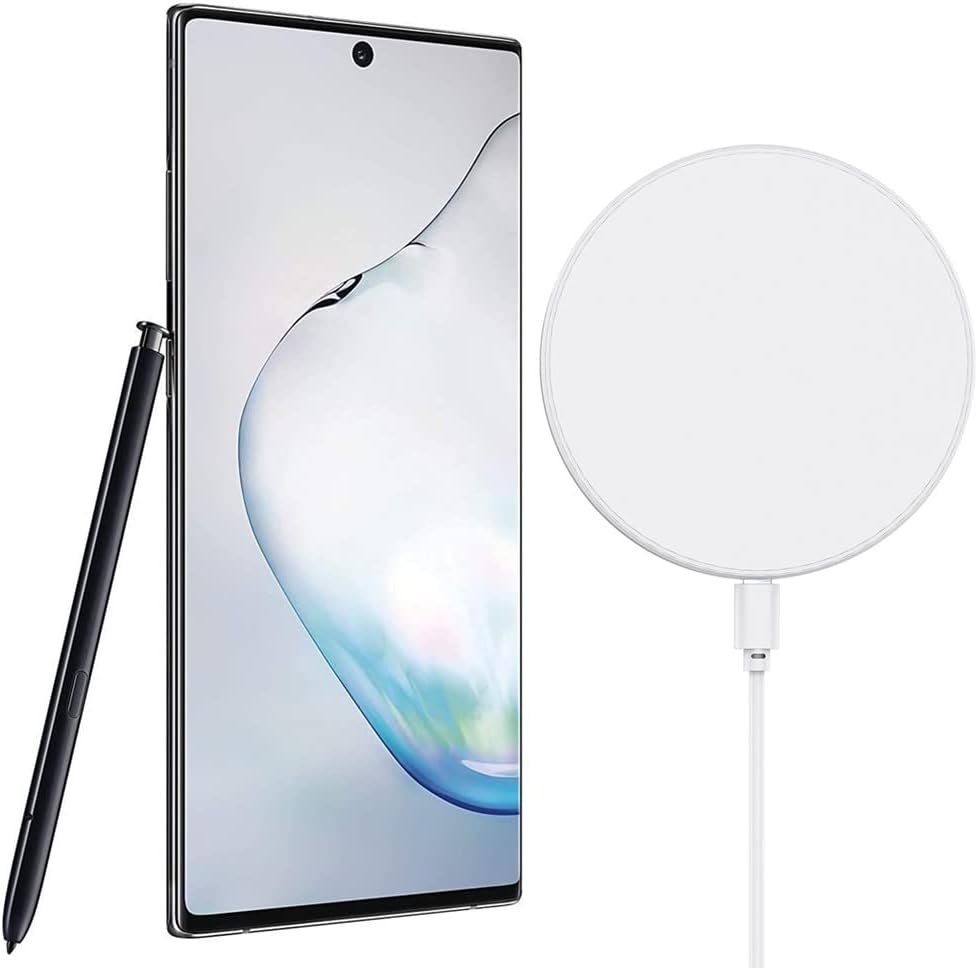 SAMSUNG Galaxy Note 10+ Plus (256GB, 12GB) 6.8″ QHD+ AMOLED, Snapdragon 855, 4300mAh Battery, 4G LTE Fully Unlocked (T-Mobile, Verizon, Global) N975U1 (w/Fast Wireless Charger, Aura Black)