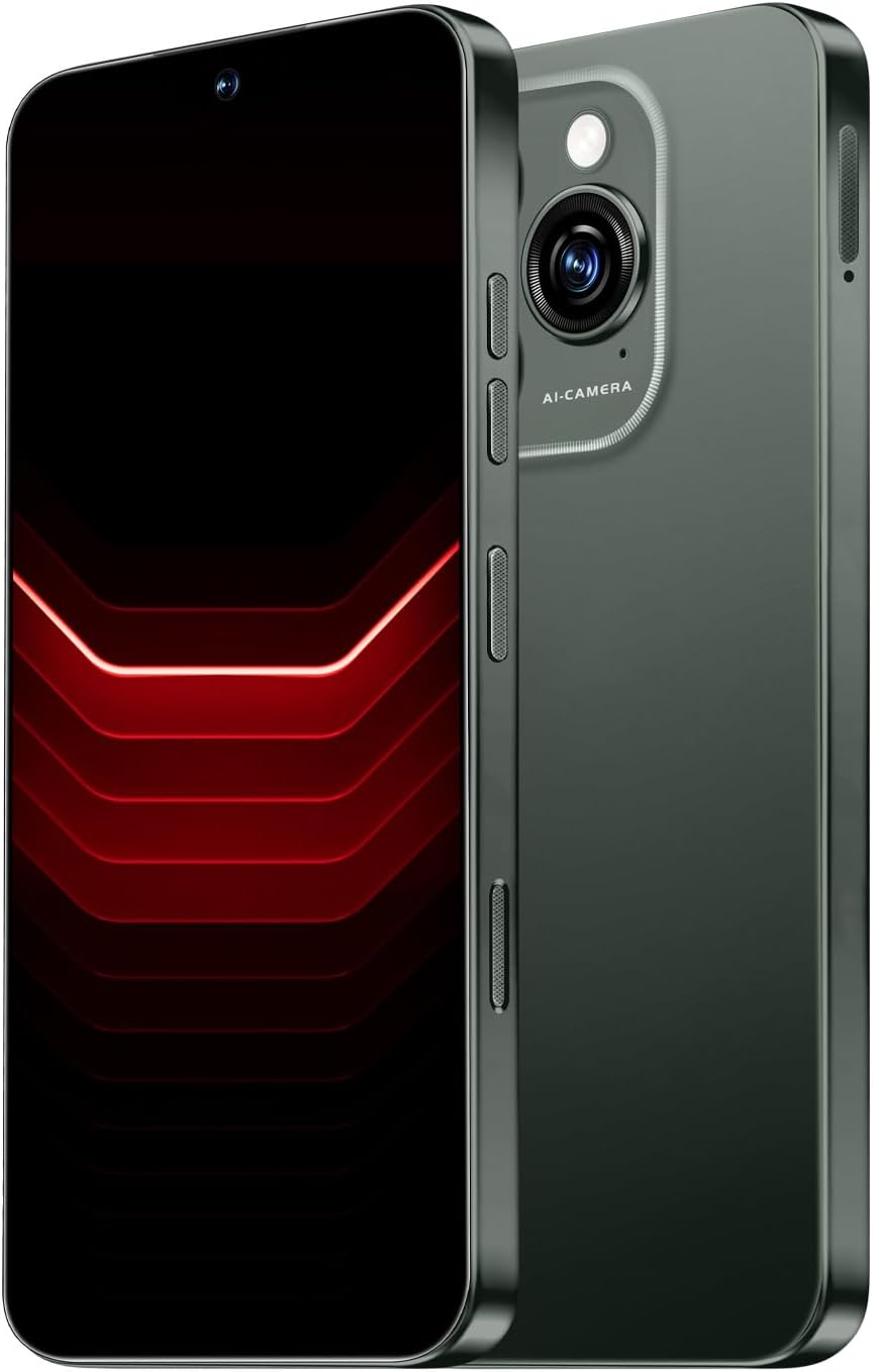 16 ProMa x Smartphone Unlocked Cell Phone, 6.99“ HD Screen 5G Phone, 8+256GB phone unlocked, 7000mAh, 68+108MP Zoom Camera, Fingerprint Button Unlock-and take photos,Dual SIM, Face ID(Deep Green)