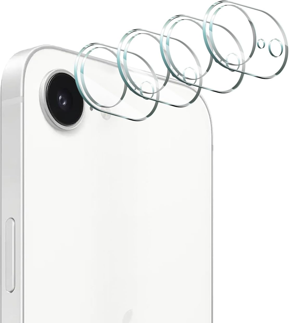 4-Pack Camera Lens Protector for iPhone 16e, 9H Tempered Glass Camera Cover Screen Protector Accessories, HD Clarity, Anti-scratch, Bubble Free, Case Friendly, Shockproof Full Protective