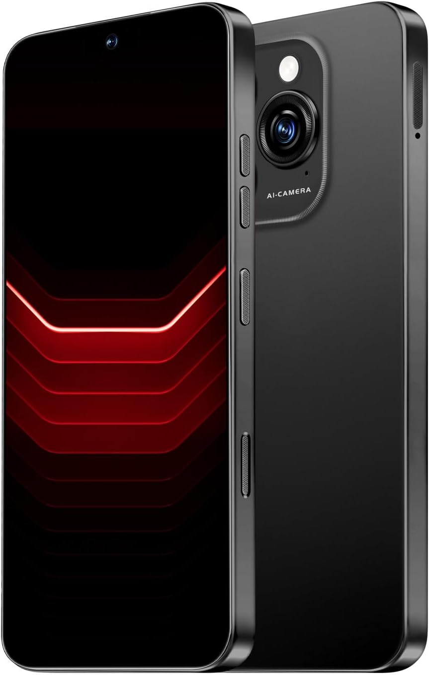 16 ProMa x Smartphone Unlocked Cell Phone, 6.99“ HD Screen 5G Phone, 8+256GB Phone Unlocked, 7000mAh, 68+108MP Zoom Camera, Fingerprint Button Unlock-and take Photos,Dual SIM (Black)