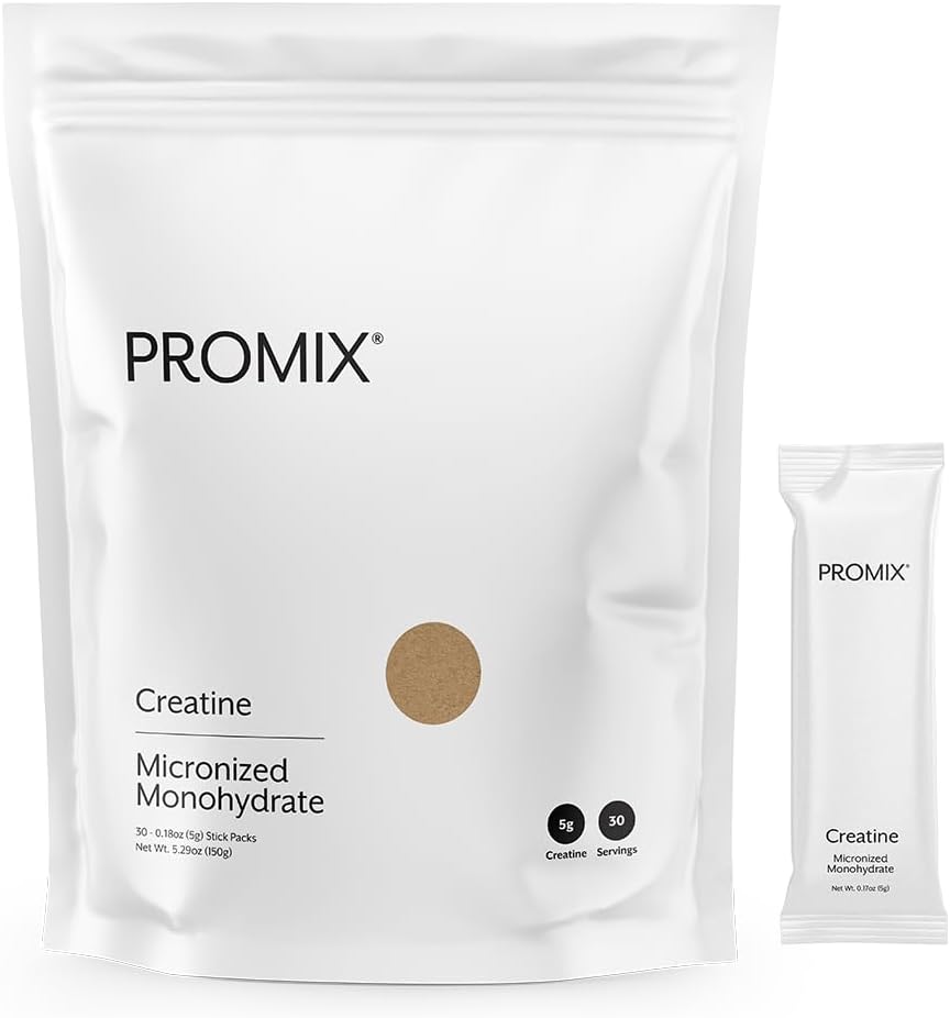 ProMix Nutrition Creatine Monohydrate Travel Packs, 5g of micronized Clean Creatine for Men and Women, Supports Muscle Growth & Recovery, Vegan – 30 Servings (Pack of 30)