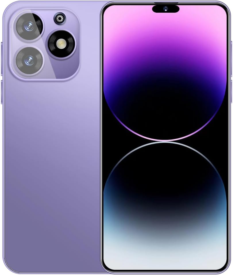 Unlocked Mobile Phones, 6.5 inch HD Display, Android10.0, Dual SIM, Dual Cameras, 1GB RAM+16GB ROM (Expandable to 128GB), Support: WiFi, Bluetooth, FM (Purple)
