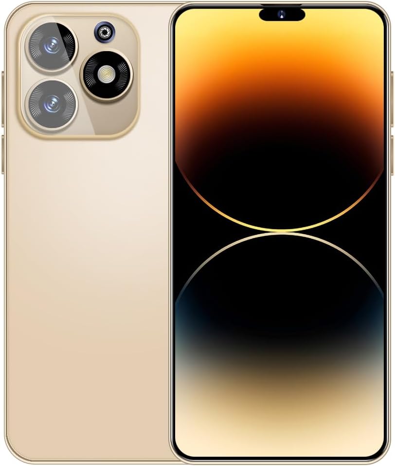 Unlocked Mobile Phones, 6.5 inch HD Display, Android10.0, Dual SIM, Dual Cameras, 1GB RAM+16GB ROM (Expandable to 128GB), Support: WiFi, Bluetooth, FM (Golden)
