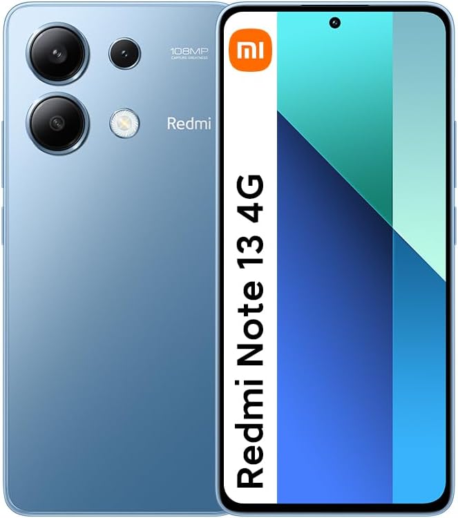 Xiaomi Redmi Note 13 4G LTE (128GB + 6GB) 6.67″ 108MP Triple (for Tmobile Mint Tello & Global) Global Bands Unlocked (Ice Blue)