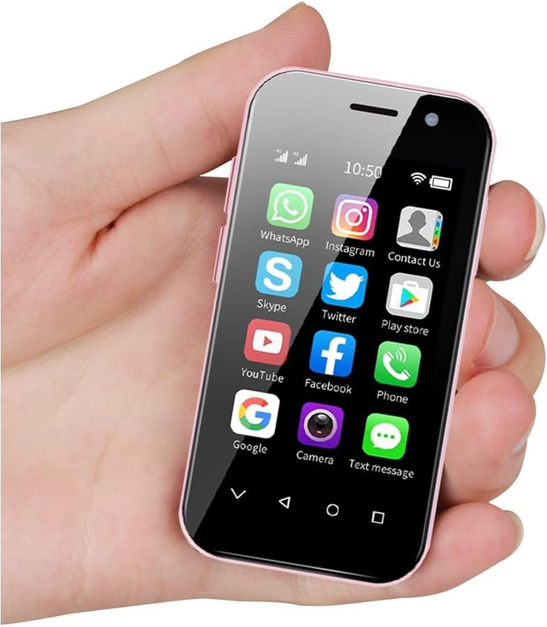 Mini 4G Smartphone Unlocked, 3.0 Inch Dual Sim Quad Core Mini Phone Premium Child Phone Small Smartphone Student Pocket Cellphone, 3+32GB (Light Pink)
