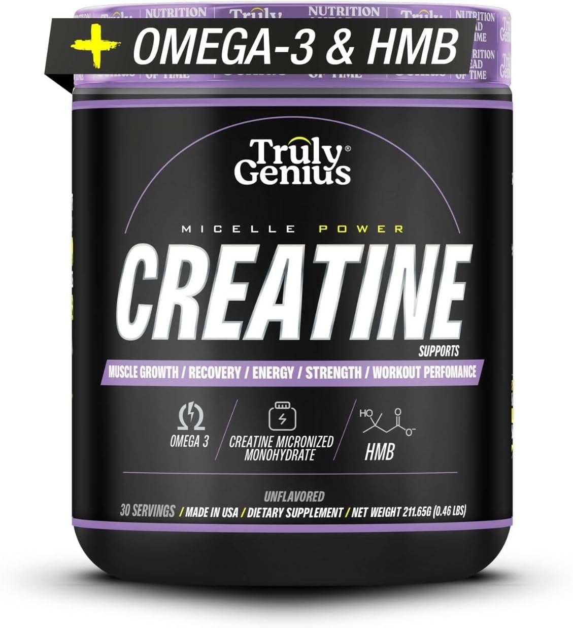 Creatine Monohydrate Powder – Omega 3, HMB – High Absorption for Men & Women – Supports Energy & Muscle Repair – Founded by James Rodriguez – 30 Servings.