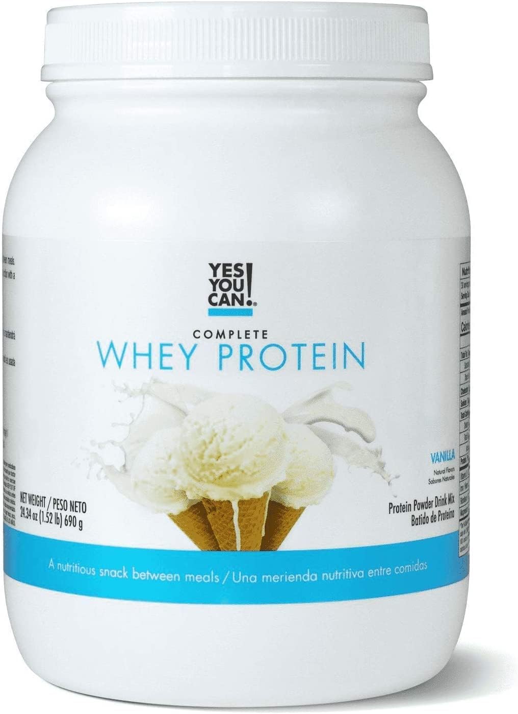 Yes You Can! Whey Protein Powder, Gluten-Free Contains Iron and Vitamin D, Protein Shake 20 Grams – (Vanilla)