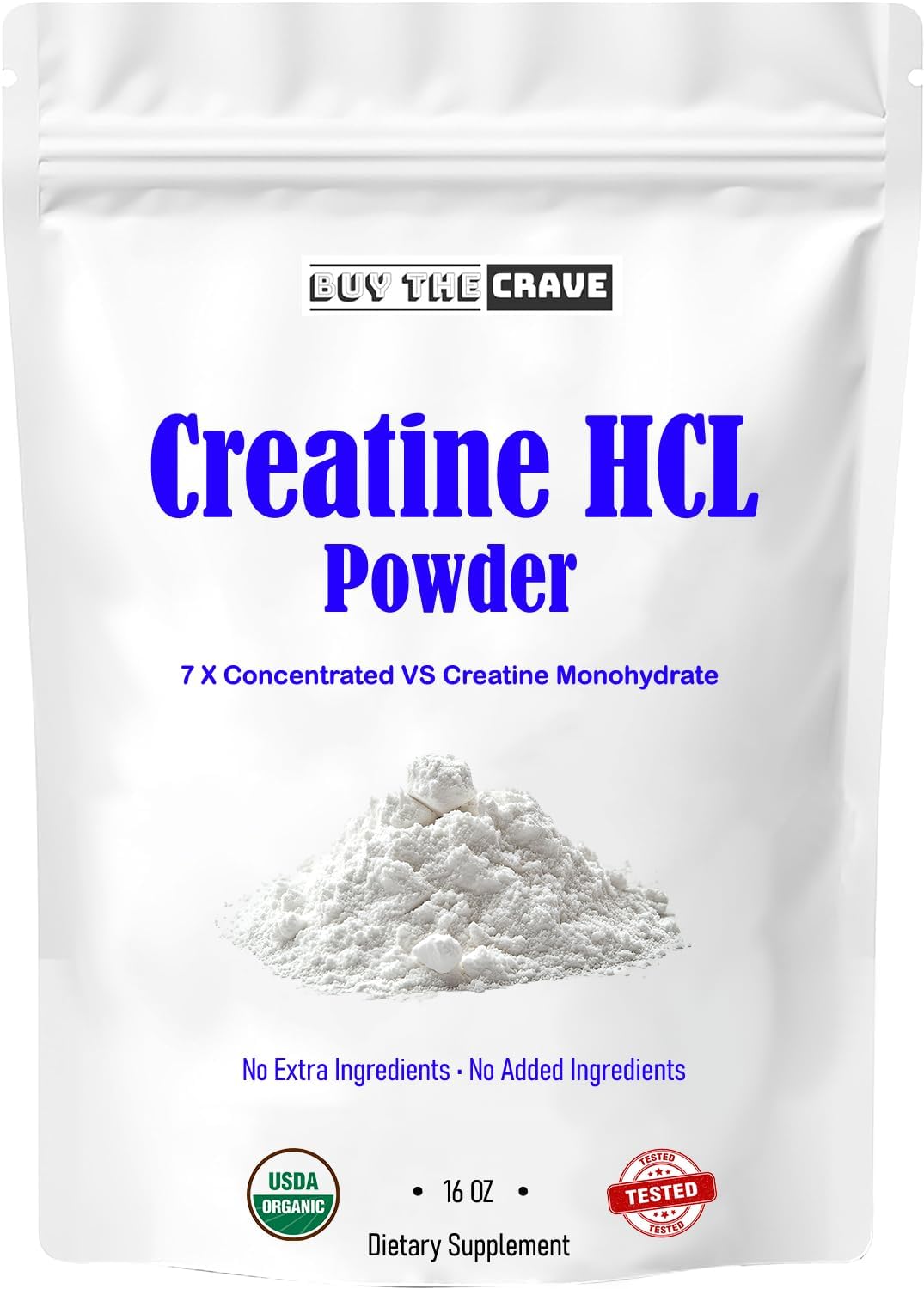 Creatine HCL Powder (16 oz), 1 Ingredient, Energy Production, Athletic Performance, 604 Servings No Bloating, Fast Absorption, High Solubility, Enhanced Strength & Endurance