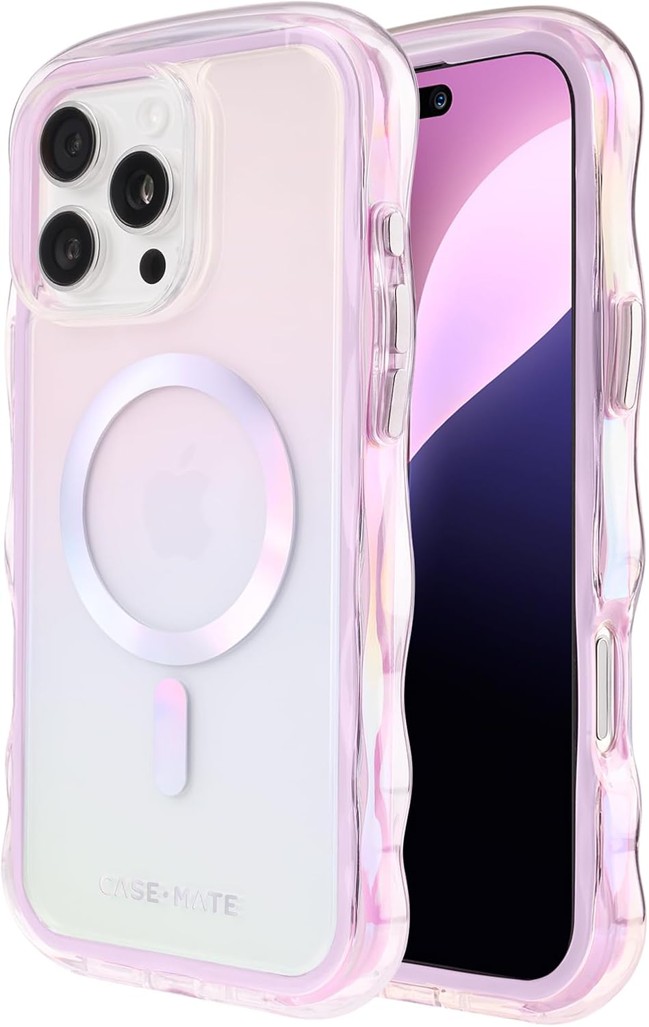 Case-Mate iPhone 16 Pro Max Case [Compatible with MagSafe] – Stylish Iridescent Phone Case with 12ft Drop Protection – Premium Magnetic Cover for iPhone 16 Pro Max – Soap Bubble Wavy