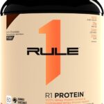 Rule One Proteins Naturally Flavored R1 Protein – Pure Whey Isolate and Hydrolyzed Whey Isolate Protein Powder with Natural Flavors, 25g Protein, & 6g BCAAs Per Serving (4.3 Pounds*, Dark Chocolate)