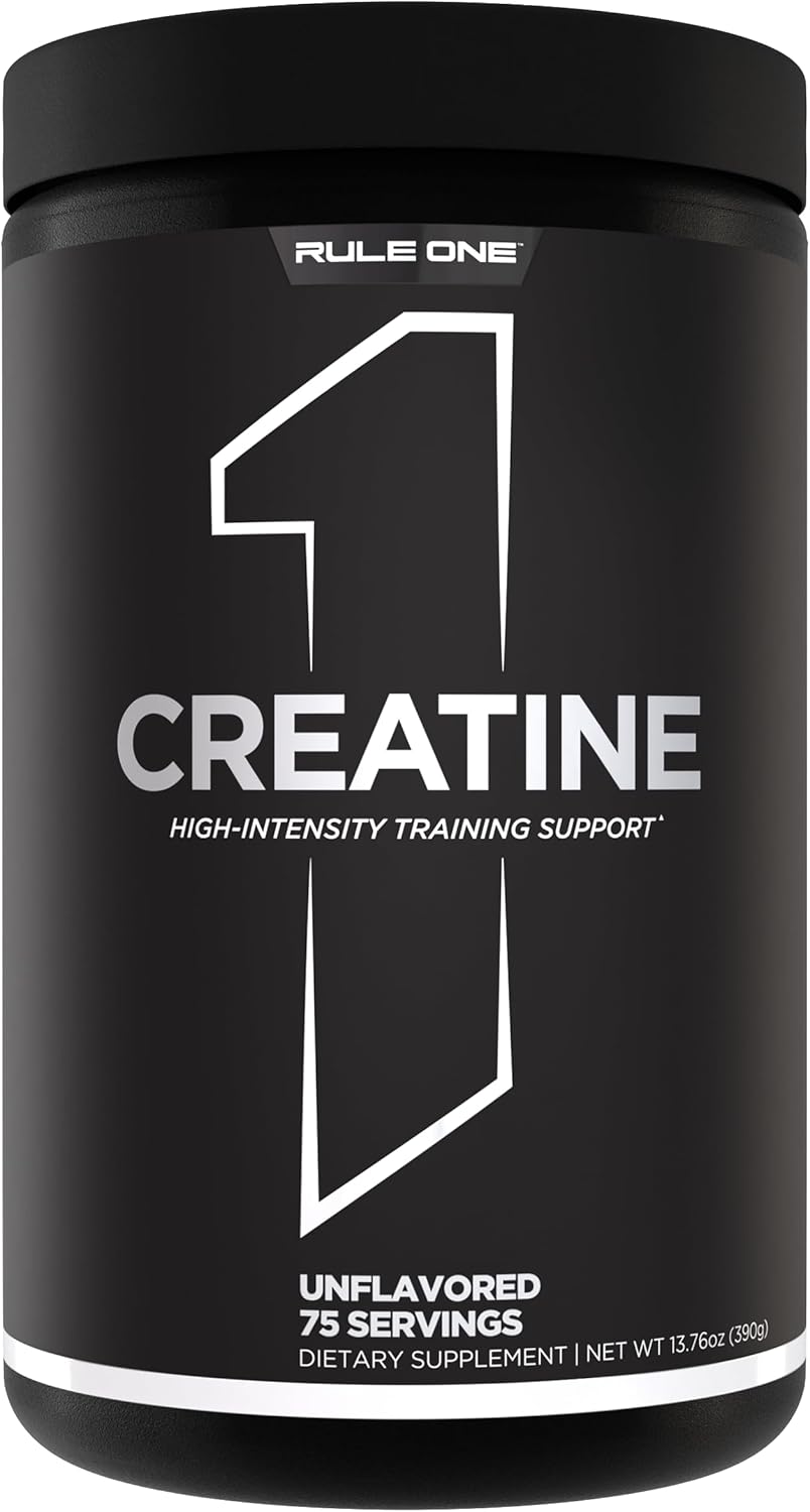 Rule 1 Creatine Powder – Pure Micronized Creatine Monohydrate for High-Intensity Exercise and Lean Body Mass Support, Flavored and Unflavored (75 Servings, Unflavored)