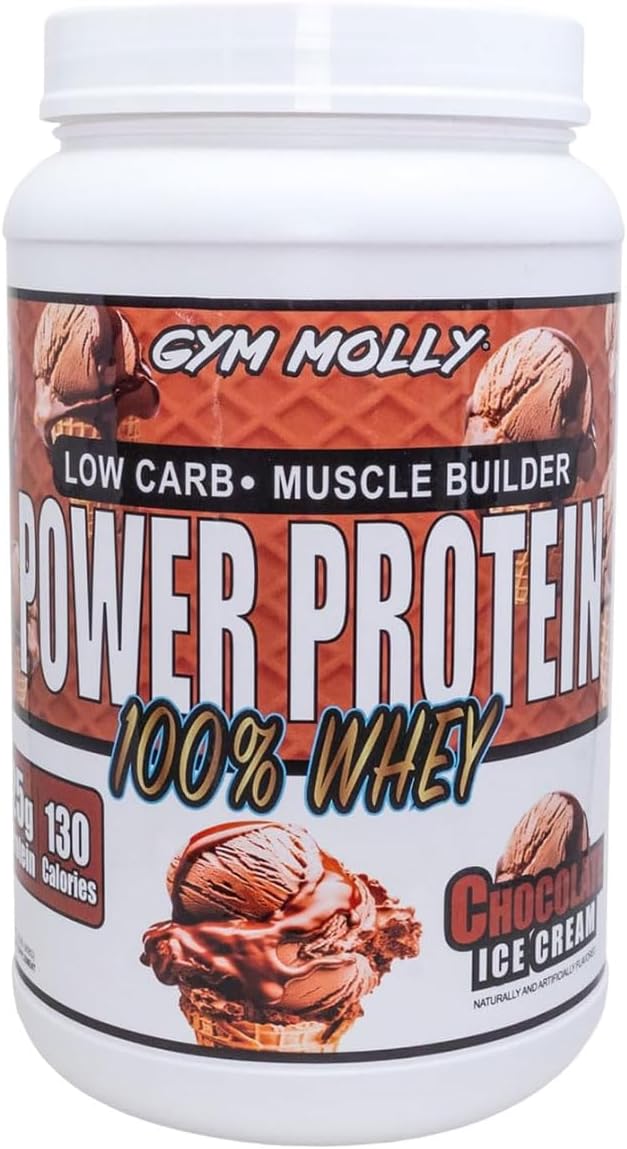 Gym Molly Power Protein Powder, 100% Whey Protein Isolate, 25g of Protein, 5.5g BCAAs, Fast Absorbing – Ready to Give You Fuel Around The Clock – 2lbs, Chocolate Flavored