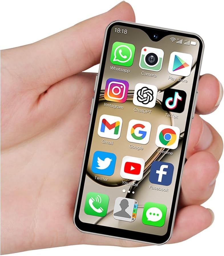 Mini 4G Smartphone Unlocked, 4.3 Inch Full Screen Dual Sim Quad Core Mini Phone Premium Child Phone Student Pocket Cellphone, 2+16GB (Metallic Gray)