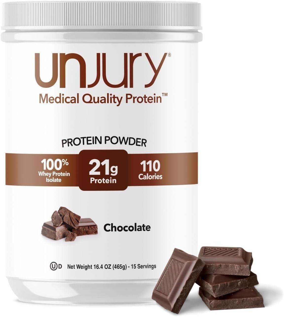 Whey Protein Powder | Chocolate Protein Powder | 21g 100% Whey Isolate Protein Powder | Low Carb and Lactose Free | Gluten Free Whey Protein Isolate | Certified Kosher | 15 Servings