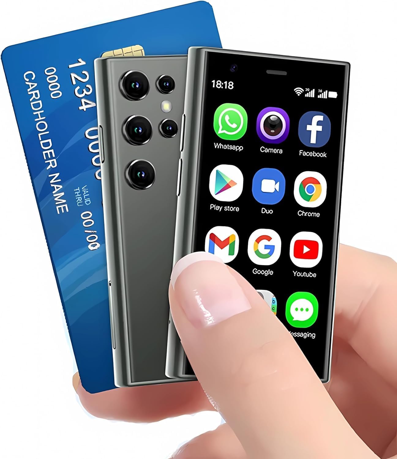 Mini Phone Unlocked Cellphone 3G Mini Smartphone Android 8.1 World Smallest Phone 3.0 Small Smartphone Dual Sim Cell Phones Touch Screen 2GB Ram 16GB ROM S23Pro Mobile Phones (Green)