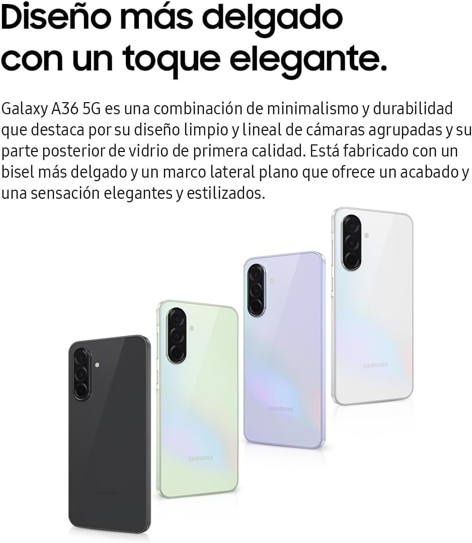 Samsung Galaxy A36 5G Ai (for Tmobile Mint Tello & Global) (256GB + 8GB) NFC Version Latina Unlocked SM-A366E/DS 6.6″ 120Hz 50MP Triple (Awesome Black SM-A366EZKGTPA)
