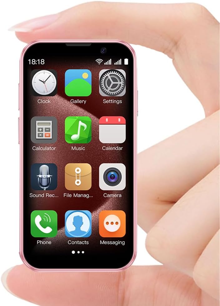 Mini Smartphone 3G Unlocked 3.0 Inch Dual Sim Face ID Best Gift for Kids World’s Smallest Phone Premium Child Small Student Pocket Cellphone, 2+16GB (Pink)