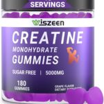 Sugar Free Creatine Monohydrate Gummies for Men Women, Creatine Monohydrate Gummy with L-Taurine, Alpha GPC, Vitamin B12