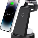 3 in 1 Charging Station for iPhone, Wireless Charger for iPhone 16e 16 15 14 13 12 11 X Pro Max & Apple Watch – Wireless Charging Station for AirPods 4 3 Pro
