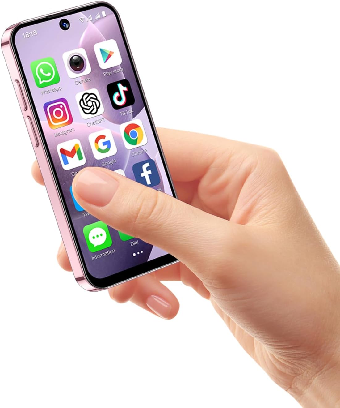 3G mini Phone Unlocked, Dual – SIM, Face Unlock, 3.88 – inch HD Screen, Cute and Portable Backup Phone, Small Smartphone for Children and Students (16GB, Pink)