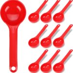 10 Pcs FoodService Products Measure Spoon with Short Handle 2 Ounces Measuring Scoop Miser Food Grade Solid Portion Control Spoon for Oatmeal Creatine Coffee Grains Spices, Powders Red