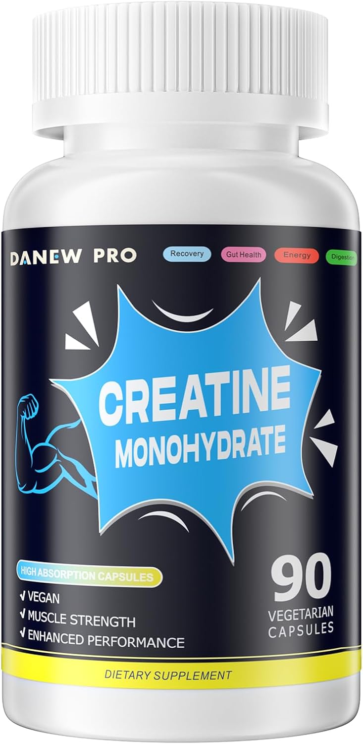 Creatine Monohydrate 2500mg Per Serving, 90 Capsules – Gluten Free, Non-GMO