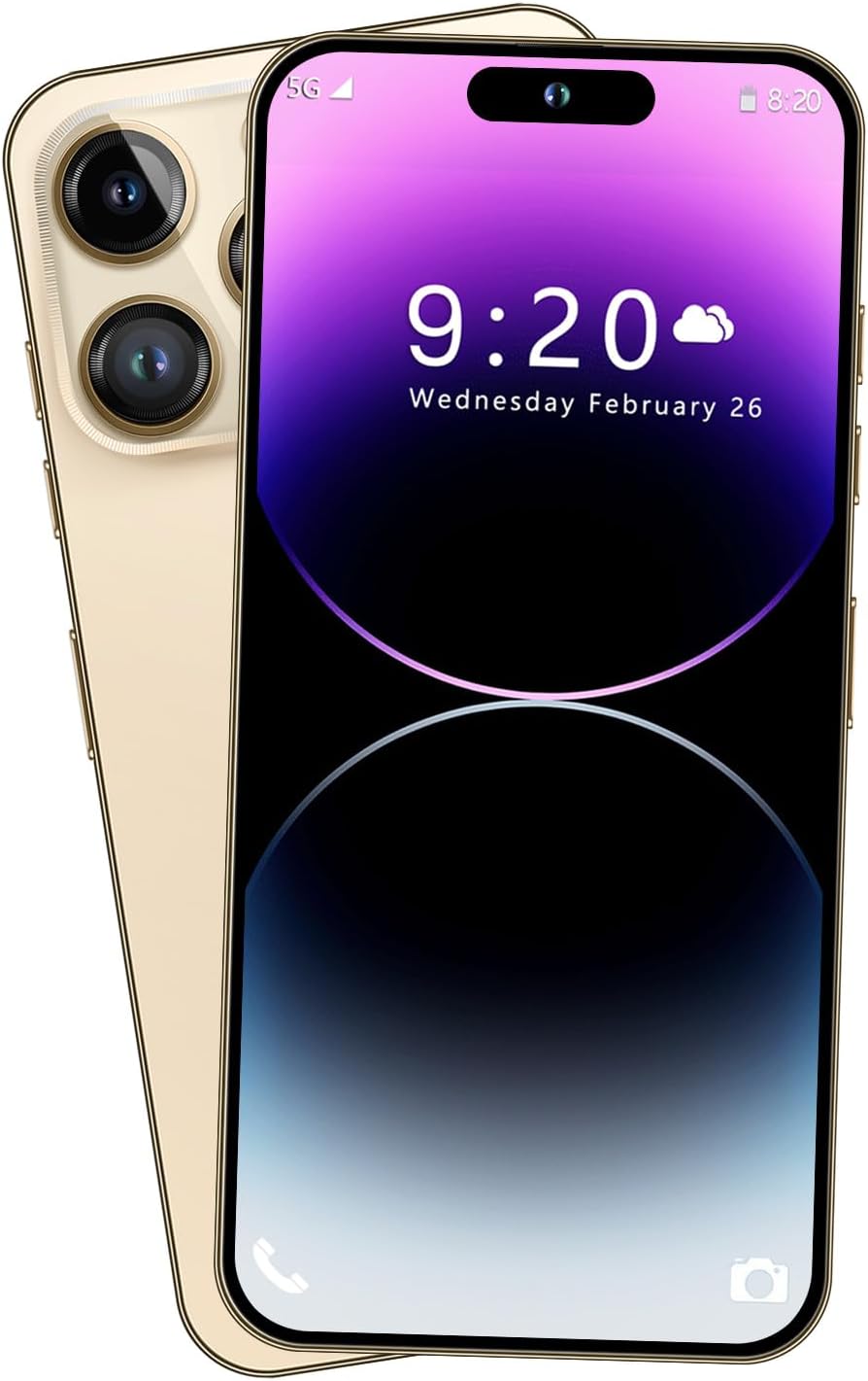14PROMA X Unlocked Cell Phone,Long Battery Life 6.82″ HD Screen Unlocked Phones,Android13 6+256GB Smartphone with 128G Memory Card,Dual SIM/Fingerprint Lock/Face ID/GPS (Gold)