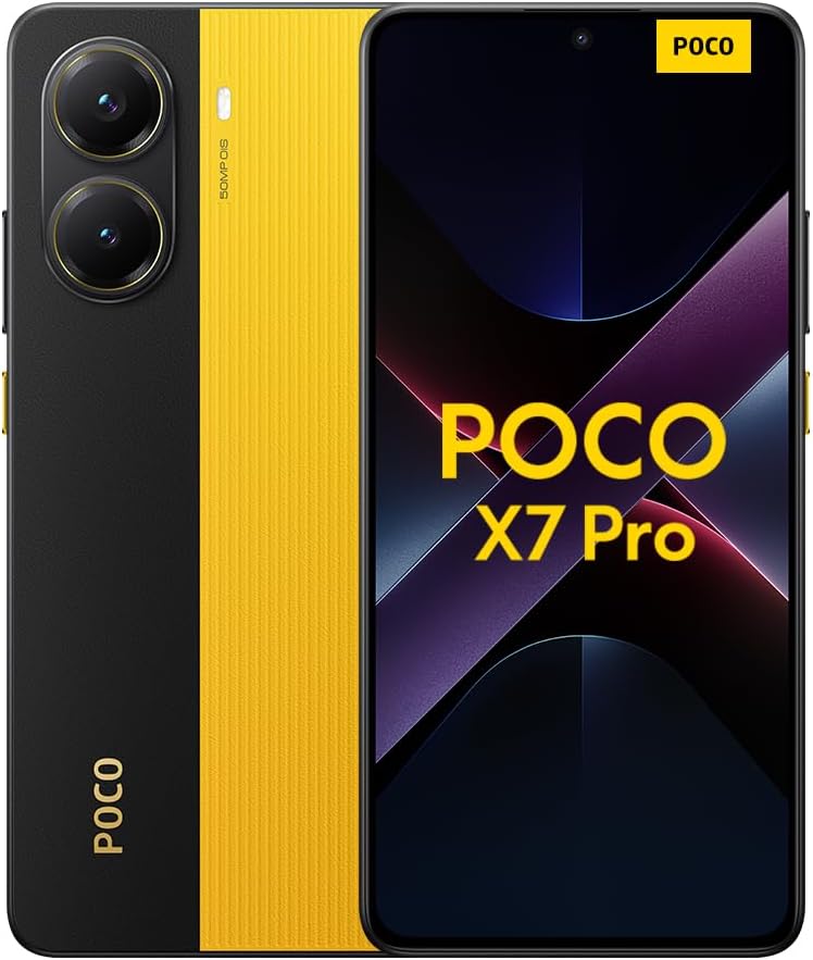Xiaomi Poco X7 PRO 5G + 4G LTE (for Tmobile Mint Tello & Global) (256GB + 12GB) Ai 6.67″ 50MP Gamers Phone NFC Dual sim Unlocked Model 2412DPC0AG (Yellow)
