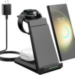 Wireless Charger for Samsung – NANAMI 3 in 1 Charging Station for Multiple Devices, Fast Charger Stand for Galaxy S25 S24 S23 Ultra S22 S21 Z Flip Fold 4,Galaxy Watch 6/5/5 Pro/4/3, Galaxy Buds 2 Pro
