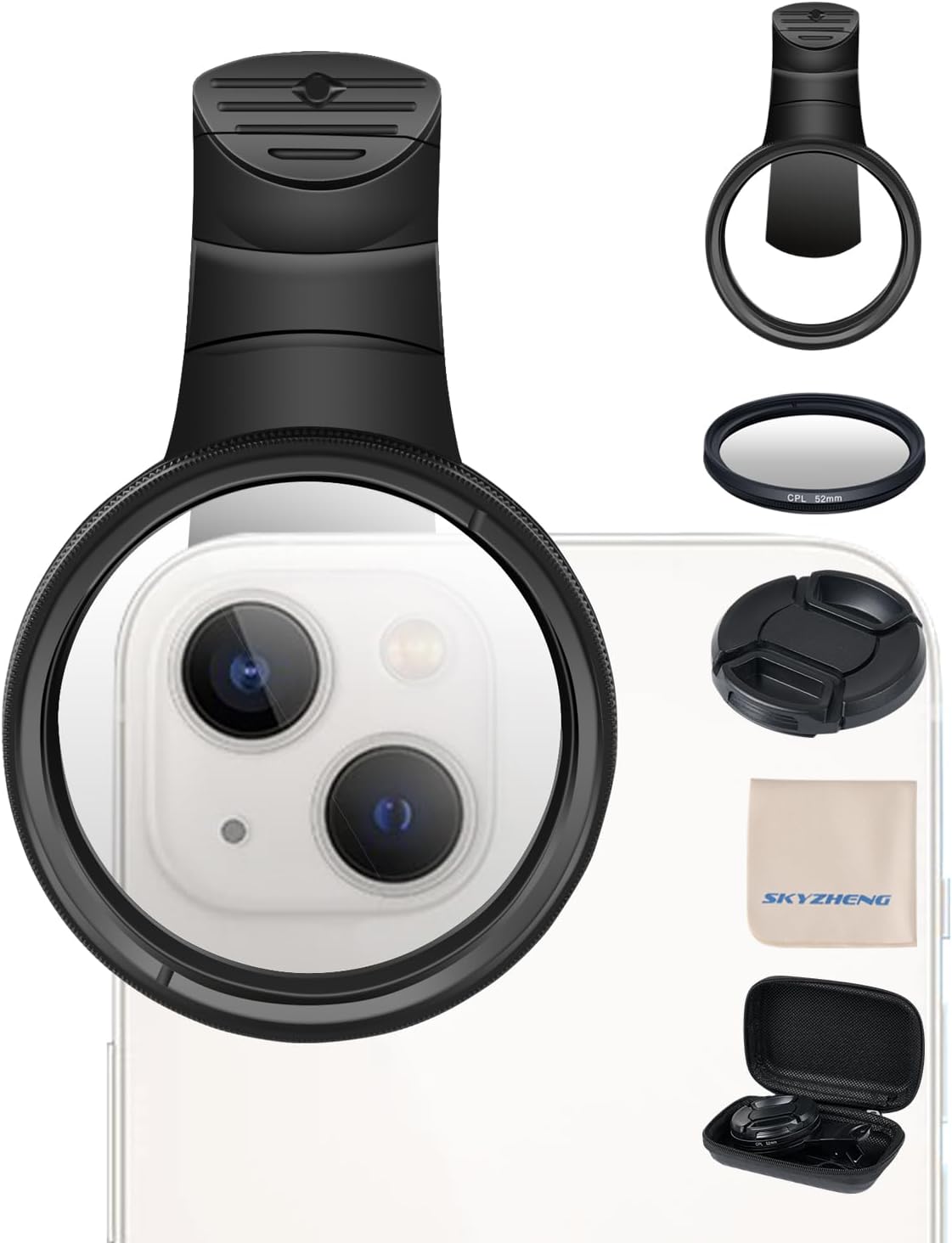 52mm CPL Filter for Phone,Compatible for iPhone 15 14 13 12 11,Motorola,Google Pixel and Other Smart Phones