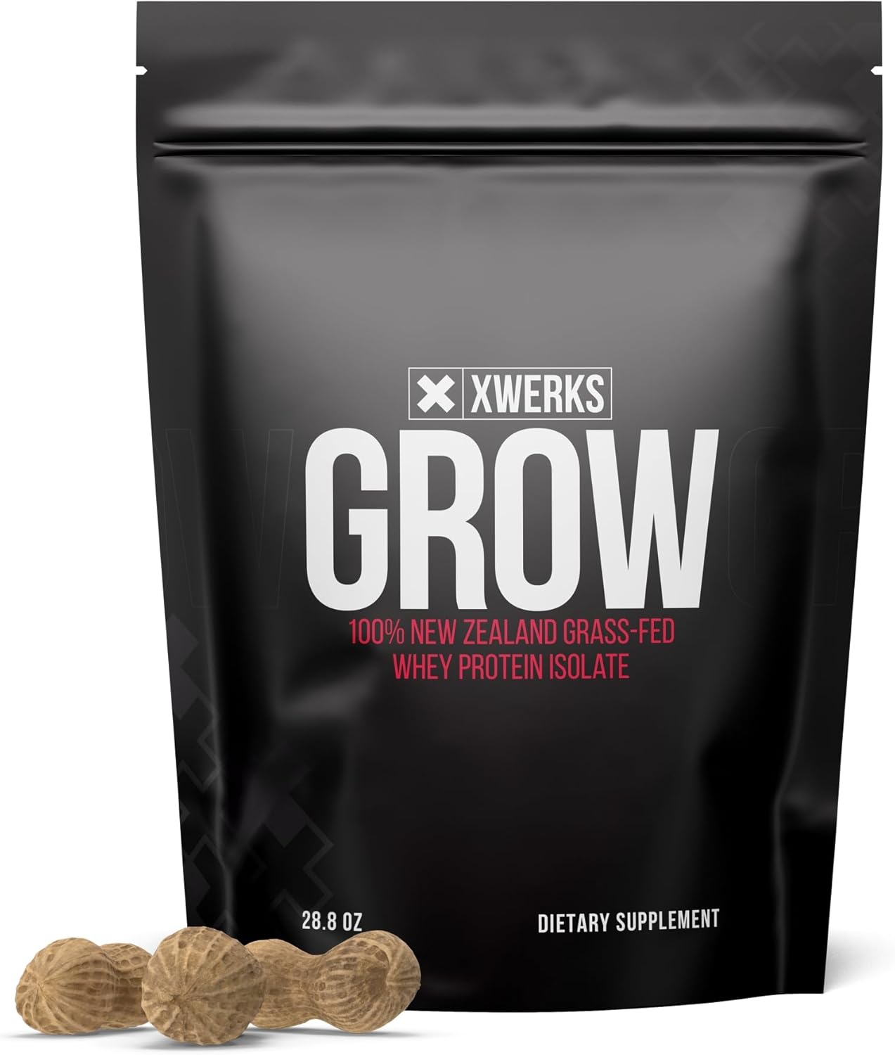 Xwerks Grow 100% New Zealand Grass-Fed Whey Protein, 23g of Pure Isolate Protein Powder (30 Servings) All-Natural, Paleo & Keto-Friendly, Soy & Gluten-Free, and Easy to Digest (Peanut Butter)