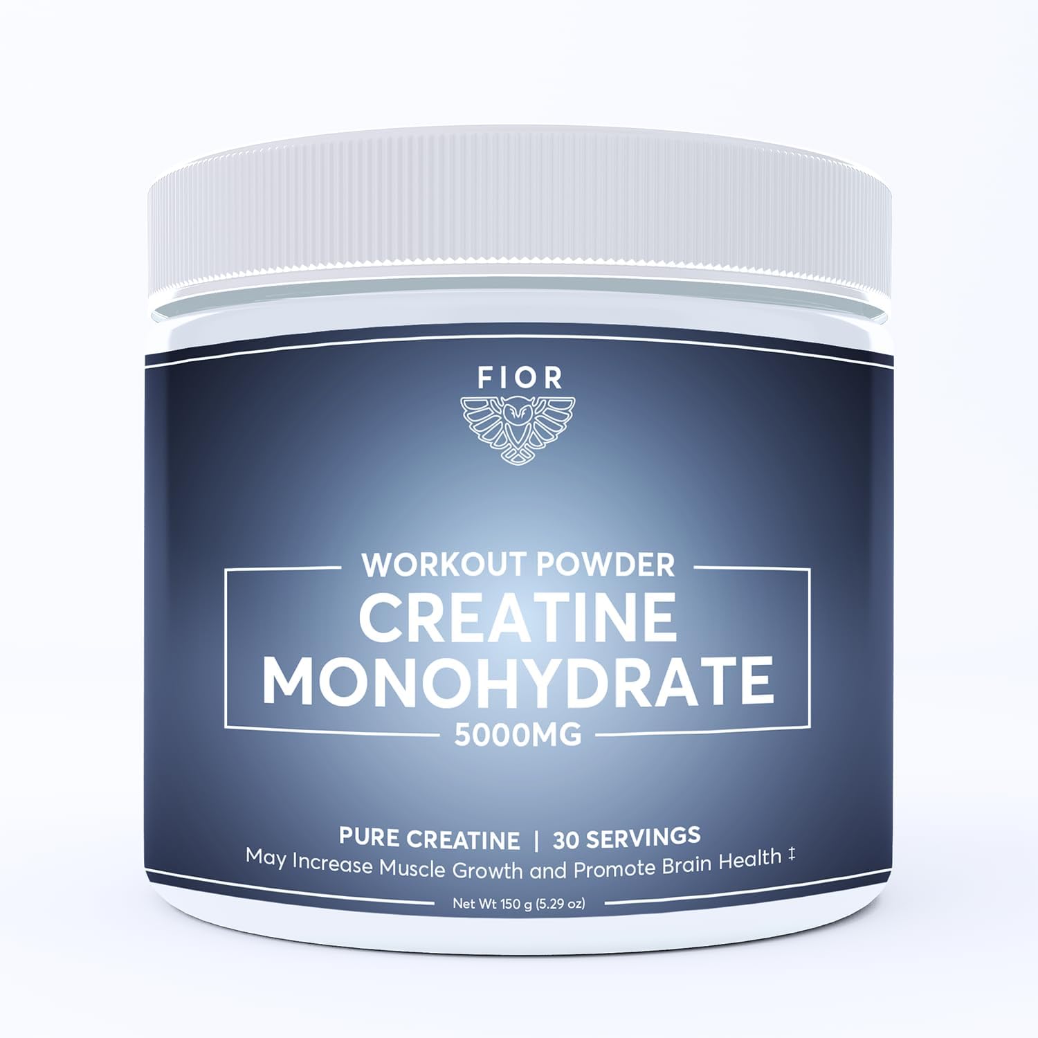 FIOR Pure Creatine Monohydrate Powder – Micronized Creatine for Men & Women, Pure Non-GMO, Vegan & Gluten Free Creatine Powder, 5 Grams per Serving, 60 Servings