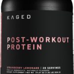 Kaged Post Workout Protein Powder | Re-Kaged | 28g Whey Protein with Creatine, Glutamine & Betaine for Muscle Growth & Recovery | Low Sugar | 20 Servings | Strawberry Lemonade