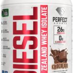 PERFECT SPORTS Diesel 100% New Zealand Whey Protein Isolate | Stevia Sweetened, No Artificial Ingredients, Keto | 0g Carb, 0g Fat, 26g Protein | 5 Pounds (Milk Chocolate)