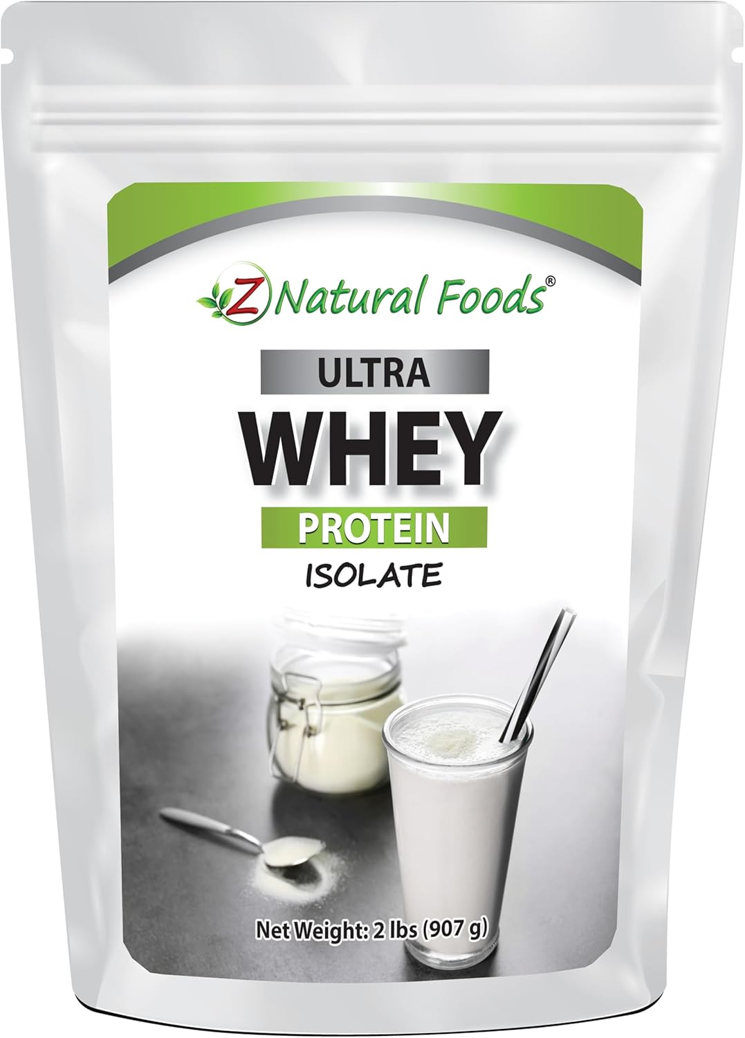 Z Natural Foods Ultra Whey Protein Isolate Powder – Pure, Unflavored, Unsweetened Whey Protein Powder – Flavorless Whey Isolate with Vital Proteins for Fitness, Sports Nutrition, Immune Support, 2 lbs