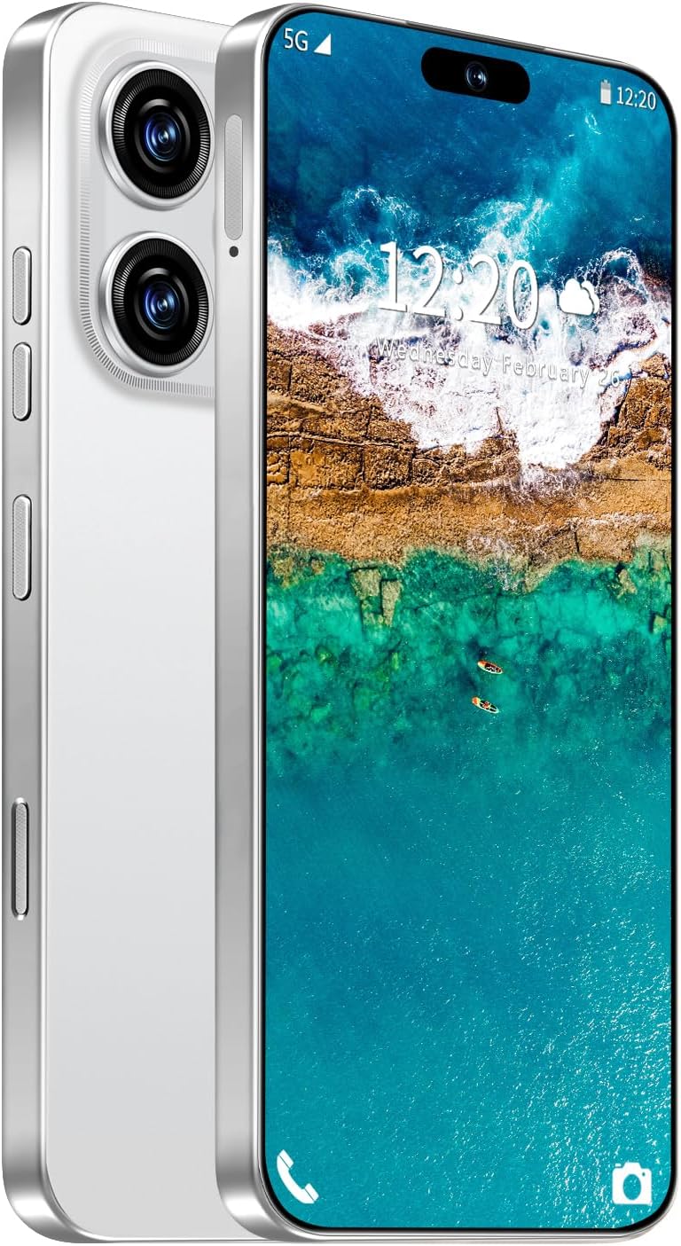 16PROMA X 16+1TB Smartphone Unlocked Cell Phone,6.99″ HD Screen Unlocked Phones,Battery 7000mAh Android 14,Face ID/Fingerprint Button unlock/Photos/5G/Dual SIM/GPS (White, 16+1TB)