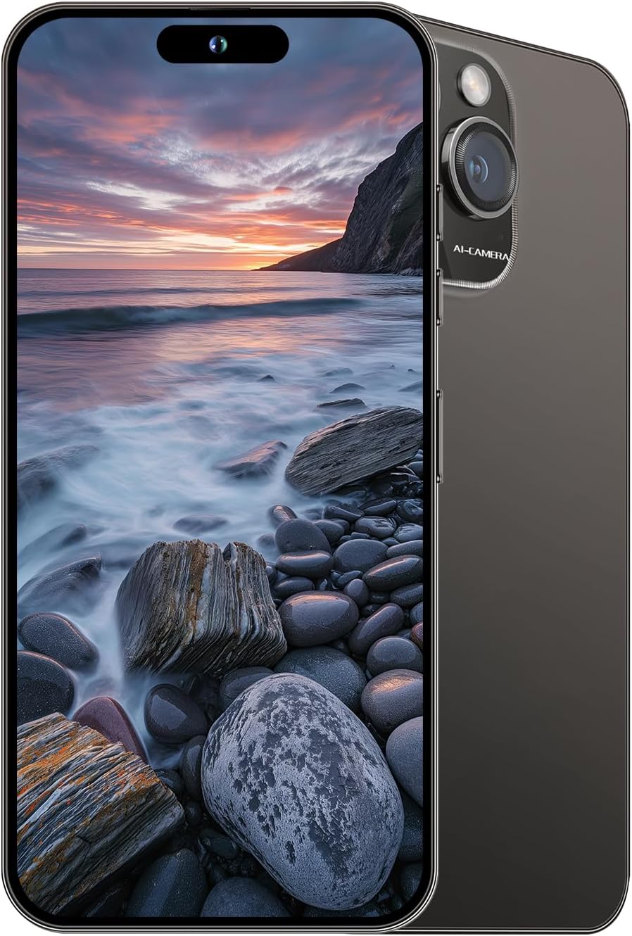15PROMA X Smartphone,Android 13.0,Long Battery Life 6800mAh,6+256GB with 128GB Memory Card Cell Phone,6.7“ HD Screen,Dual SIM,5G/Face ID/Fingerprint Lock/GPS (Black)
