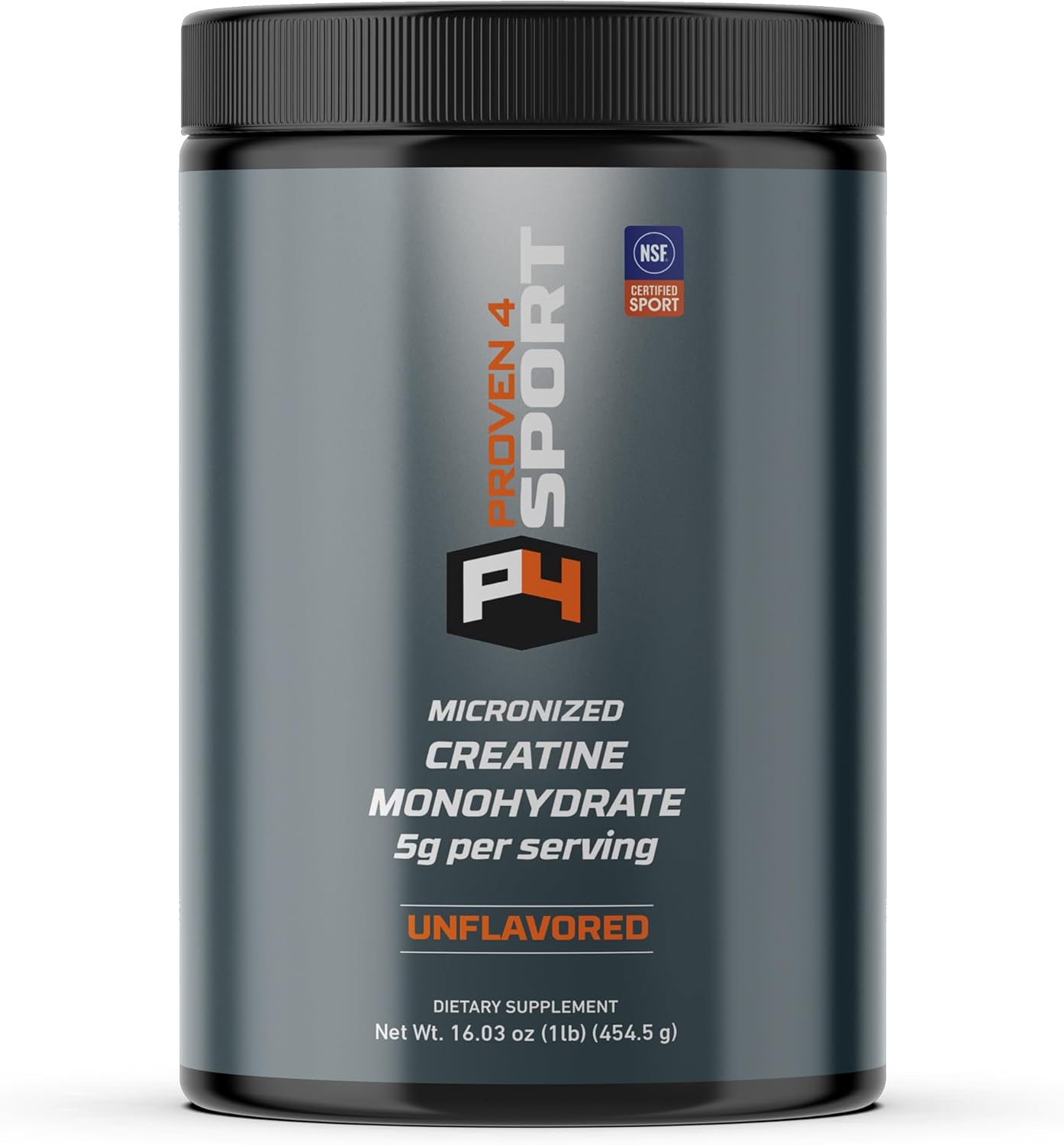 Proven4 Creatine Monohydrate Micronized Powder – NSF Certified for Sport® Supports Muscle Strength, Performance & Recovery from Exercise, Unflavored 16 Oz – 90 Servings