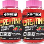 Creatine for Men & Women Creatine Monohydrate Gummies, Creatine Monohydrate per Serving with Taurine & Vitamin B12, Pre-Workout for Max Strength, Energy & Endurance – 2 Pack