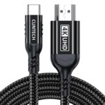 4K@60Hz USB C to HDMI Cable 6.6FT, [Thunderbolt 3/4 Compatible] for MacBook Pro/Air with iPhone 16 Pro/15 Pro/Max Surface Samsung Galaxy USB Type C Laptop Tablet Cell Phone