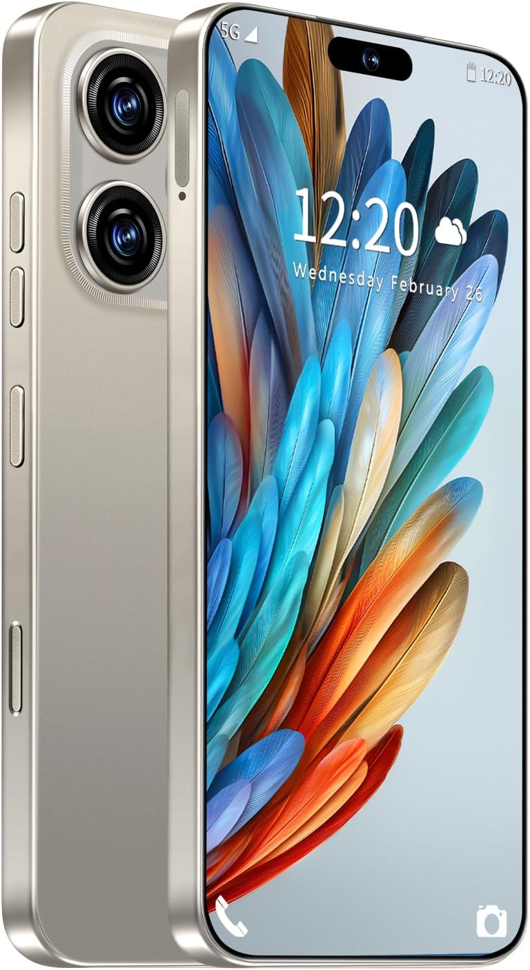 Huness 16PROMA X Smartphone Unlocked Cell Phone,6.99″ HD Screen Unlocked Phone,8+256GB Android 13 with 128GB Memory Card,Face ID/Dual SIM/5G/Fingerprint Button Unlock/Photos/GPS (Grey, 8+256)
