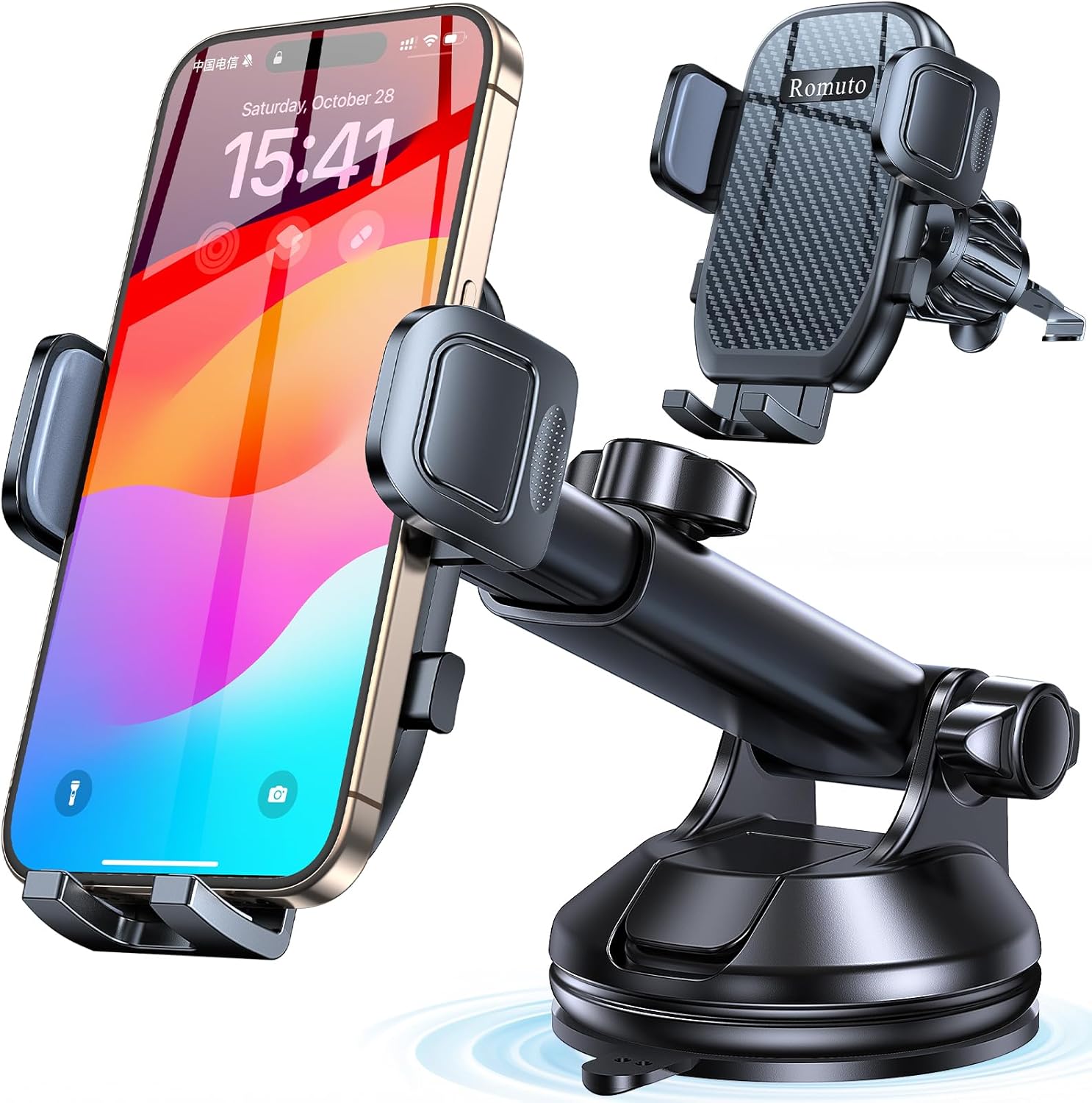 Car Phone Holder Mount【Window + Vent +Dashboard】Dash Mounted Holders, Suction Cup Phone Holders for Your Car Phone Mount for Truck Cell Phone Automobile Cradle for iPhone Samsung All Smartphone