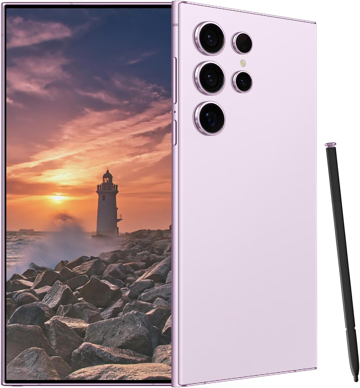 C24 Ultra Unlocked Cell Phones Smartphone Android 13 Phones 8+256GB/6.8″ HD Screen/Dual SIM/108MP+48MP Camera/6800 mAh/Built-in Pen(Pink)
