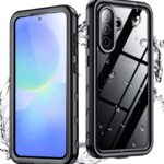 SPIDERCASE for Samsung Galaxy A36 5G Case Waterproof, Built-in Lens & Screen Protector Military Shockproof Dropproof, Full Heavy Duty Protection, Dustproof, Durable Galaxy a36 5g Phone Case 6.7″-Black