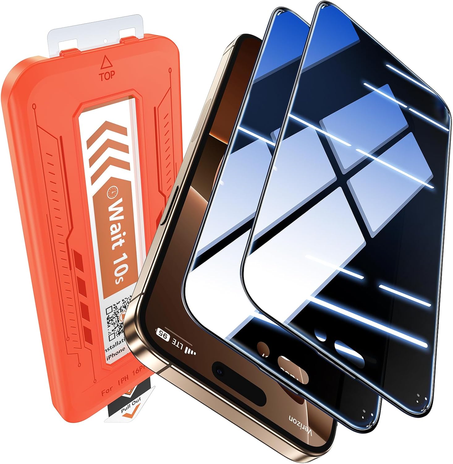 EGV for iPhone 16 Pro Max Privacy Screen Protector [9H+ Military Grade Shatterproof & 100% Anti Spy], Privacy Screen iPhone 16 Pro Max Tempered Glass, Full Coverage Protection, 2 Packs