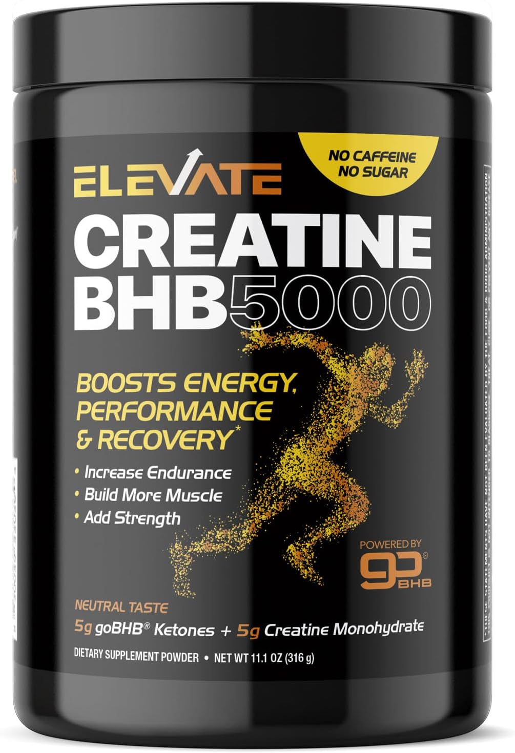 Micronized Creatine Monohydrate Powder – Stim Free Pre Workout with Creatine 5g & Patented goBHB Electrolytes for Enhanced Energy Focus Muscle Building & Recovery (30 Servings – Neutral Taste)
