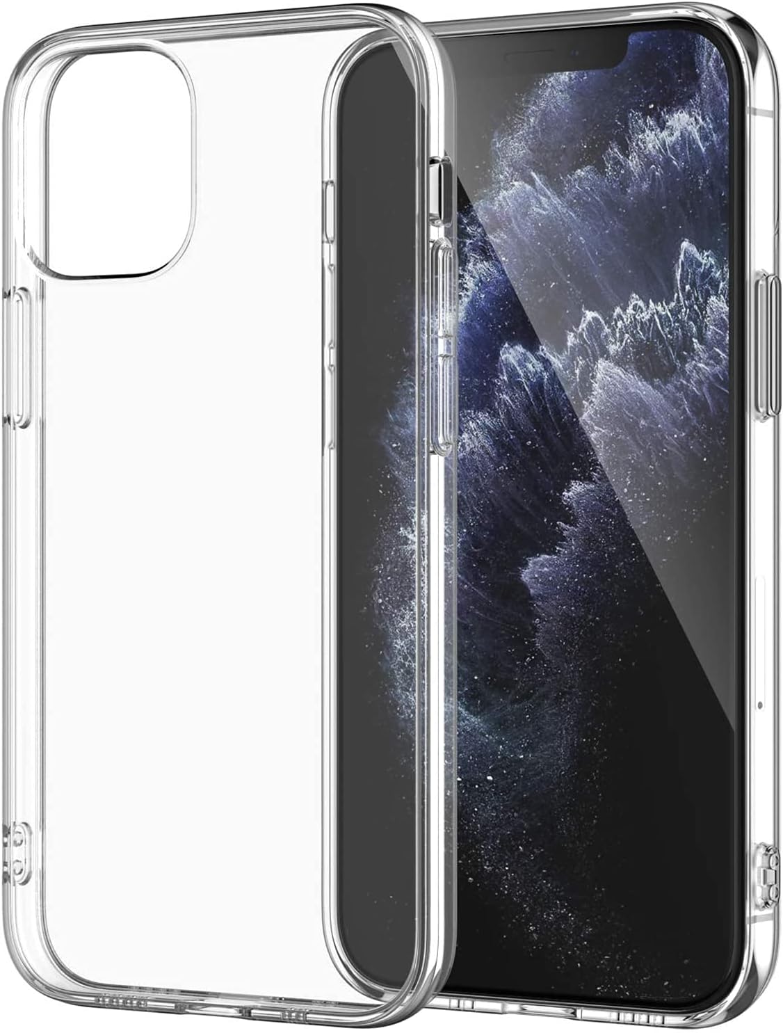 Cell Phone Bumper Cover Compatible with iPhone 13, Shockproof TPU Soft Silicone Mobile Phone Cover with Reinforced Corners, Anti-Scratch Non-Yellowing Protective Case(Transparent)