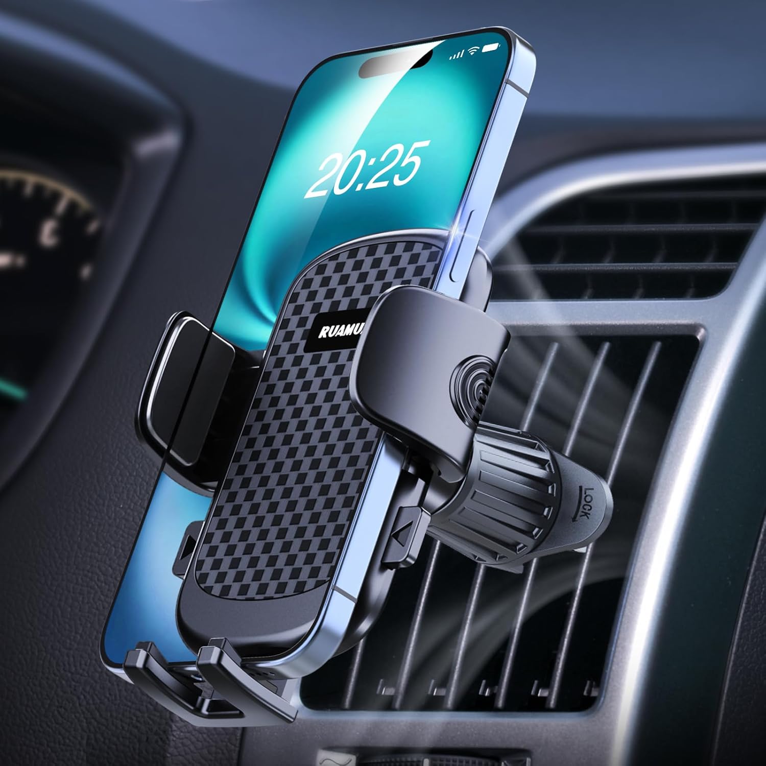 [2025 NEW] Phone Holders for Your Car Vent Extended Metal Hook [Ultra-Stable] [Wider Clamp &Fit Thicker Case] Cellphone Car Mount for iPhone 16 Pro Max 15 Plus 14 13 12 Android Samsung S24 Ultra Pixel
