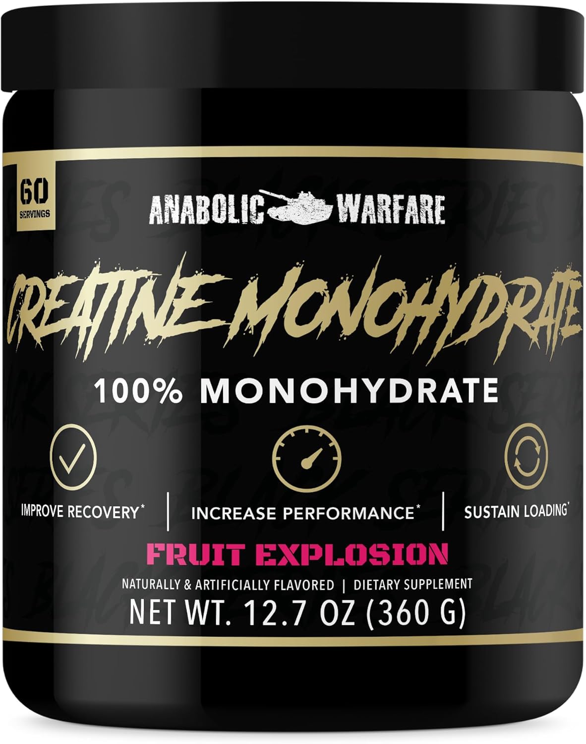 Anabolic Warfare Creatine Monohydrate, Post Workout Recovery, Increase Performance, Sustain Loading, Premium Creatine* (Fruit Explosion – 60 Servings)